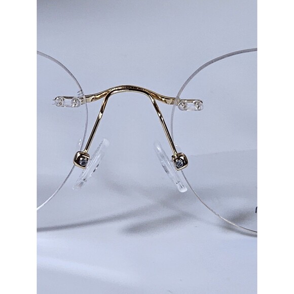 Pure Airlock Caliber 204 710 Titanium Eyeglasses Frame Gold Rimless 51-18 145 - Picture 13 of 16